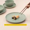 imageJoyJolt Mesa Stoneware Dinner Plates Set of 6 105quot Dish Set Dishwasher and Microwave Safe Plate Set Modern Rustic Dinnerware Kitchen Serving Dishes  Matte BlackGreen