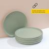 imageJoyJolt Mesa Stoneware Dinner Plates Set of 6 105quot Dish Set Dishwasher and Microwave Safe Plate Set Modern Rustic Dinnerware Kitchen Serving Dishes  Matte BlackGreen