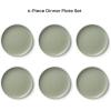 imageJoyJolt Mesa Stoneware Dinner Plates Set of 6 105quot Dish Set Dishwasher and Microwave Safe Plate Set Modern Rustic Dinnerware Kitchen Serving Dishes  Matte BlackGreen