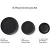 imageJoyJolt Mesa Stoneware Dinnerware Set 18Piece Plates and Bowls Sets Includes Dinner  Salad and Cereal and Soup Bowls Modern Farmhouse Matte Linen White Dish Set for 6Black