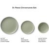 imageJoyJolt Mesa Stoneware Dinnerware Set 18Piece Plates and Bowls Sets Includes Dinner  Salad and Cereal and Soup Bowls Modern Farmhouse Matte Linen White Dish Set for 6Green