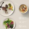 imageJoyJolt Mesa Stoneware Dinnerware Set 18Piece Plates and Bowls Sets Includes Dinner  Salad and Cereal and Soup Bowls Modern Farmhouse Matte Linen White Dish Set for 6Linen
