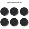imageJoyJolt Mesa Stoneware Salad Plates 8quot Round Lunch Plates Dishwasher and Microwave Safe Plate Set of 6 Modern Rustic Dinnerware Appetizer Dessert Dinner Sides Kitchen Dishes  Matte White LinenBlack
