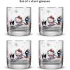 imageJoyJolt Nova Crystal Whiskey Glasses Lowball Glasses Set of 4 10oz Hand Made Short Glass Tumbler with Heavy Base Double Old Fashioned Rocks Glass for Scotch or Bourbon Dishwasher Safe GlasswareWinter Wonderland