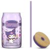 imageJoyJolt Sanrio Hello Kitty and Friends Favorite Flavor Glass Tumbler with Bamboo Lid and Straw Leakproof 16oz Clear Soda Can Shaped Cup featuring My Melody Hello Kitty MerchKuromi