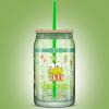 imageJoyJolt Sanrio Hello Kitty and Friends Favorite Flavor Glass Tumbler with Bamboo Lid and Straw Leakproof 16oz Clear Soda Can Shaped Cup featuring My Melody Hello Kitty MerchKeroppi