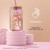 imageJoyJolt Sanrio Hello Kitty and Friends Favorite Flavor Glass Tumbler with Bamboo Lid and Straw Leakproof 16oz Clear Soda Can Shaped Cup featuring My Melody Hello Kitty MerchMy Melody