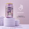 imageJoyJolt Sanrio Hello Kitty and Friends Favorite Flavor Glass Tumbler with Bamboo Lid and Straw Leakproof 16oz Clear Soda Can Shaped Cup featuring My Melody Hello Kitty MerchKuromi