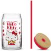 imageJoyJolt Sanrio Hello Kitty and Friends Favorite Flavor Glass Tumbler with Bamboo Lid and Straw Leakproof 16oz Clear Soda Can Shaped Cup featuring My Melody Hello Kitty MerchHello Kitty