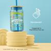 imageJoyJolt Sanrio Hello Kitty and Friends Favorite Flavor Glass Tumbler with Bamboo Lid and Straw Leakproof 16oz Clear Soda Can Shaped Cup featuring My Melody Hello Kitty MerchCinnamoroll