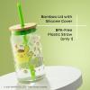 imageJoyJolt Sanrio Hello Kitty and Friends Favorite Flavor Glass Tumbler with Bamboo Lid and Straw Leakproof 16oz Clear Soda Can Shaped Cup featuring My Melody Hello Kitty MerchPompompurin