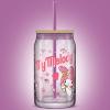 imageJoyJolt Sanrio Hello Kitty and Friends Favorite Flavor Glass Tumbler with Bamboo Lid and Straw Leakproof 16oz Clear Soda Can Shaped Cup featuring My Melody Hello Kitty MerchMy Melody