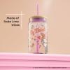 imageJoyJolt Sanrio Hello Kitty and Friends Favorite Flavor Glass Tumbler with Bamboo Lid and Straw Leakproof 16oz Clear Soda Can Shaped Cup featuring My Melody Hello Kitty MerchMy Melody