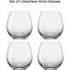imageJoyJolt Spirits Stemless Wine Glasses for Red or White Wine Set of 415OuncesLarge