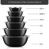 imageJoyJolt Stainless Steel Mixing Bowl Set  6 Piece Nesting Bowls 5qt to 05qt Black Perfect for Dough Batter ampamp BakingBlack