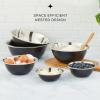 imageJoyJolt Stainless Steel Mixing Bowl Set  6 Piece Nesting Bowls 5qt to 05qt Black Perfect for Dough Batter ampamp BakingBlack