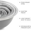 imageJoyJolt Stainless Steel Mixing Bowl Set  6 Piece Nesting Bowls 5qt to 05qt Black Perfect for Dough Batter ampamp BakingGray