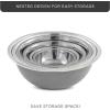 imageJoyJolt Stainless Steel Mixing Bowl Set  6 Piece Nesting Bowls 5qt to 05qt Black Perfect for Dough Batter ampamp BakingGray