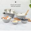 imageJoyJolt Stainless Steel Mixing Bowl Set  6 Piece Nesting Bowls 5qt to 05qt Black Perfect for Dough Batter ampamp BakingGray