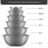 imageJoyJolt Stainless Steel Mixing Bowl Set  6 Piece Nesting Bowls 5qt to 05qt Black Perfect for Dough Batter ampamp BakingGray
