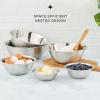 imageJoyJolt Stainless Steel Mixing Bowl Set  6 Piece Nesting Bowls 5qt to 05qt Black Perfect for Dough Batter ampamp BakingStainless Steel