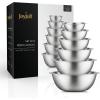 imageJoyJolt Stainless Steel Mixing Bowl Set  6 Piece Nesting Bowls 5qt to 05qt Black Perfect for Dough Batter ampamp BakingStainless Steel