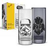 imageJoyJolt Star Wars Dark Side Monochrome Tall Drinking Glasses 13oz Glass Tumbler Cup Set Slim Darth Vader Tumbler Kitchen Glasses Set of 2 Star Wars Gifts for Men Women and Adults