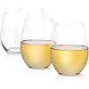imageJoyJolt Stemless Wine Glasses Set of 4  19 oz Clear Glass Tumblers for Red ampamp White Wine Cocktails Dishwasher Safe Perfect for Home Bar GiftsClear glasses