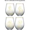 imageJoyJolt Stemless Wine Glasses Set of 4  19 oz Clear Glass Tumblers for Red ampamp White Wine Cocktails Dishwasher Safe Perfect for Home Bar GiftsDisney Princess