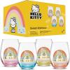 imageJoyJolt Stemless Wine Glasses Set of 4  19 oz Clear Glass Tumblers for Red ampamp White Wine Cocktails Dishwasher Safe Perfect for Home Bar GiftsHello Kitty