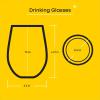imageJoyJolt Stemless Wine Glasses Set of 4  19 oz Clear Glass Tumblers for Red ampamp White Wine Cocktails Dishwasher Safe Perfect for Home Bar GiftsHello Kitty