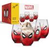 imageJoyJolt Stemless Wine Glasses Set of 4  19 oz Clear Glass Tumblers for Red ampamp White Wine Cocktails Dishwasher Safe Perfect for Home Bar GiftsSpiderMan