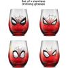 imageJoyJolt Stemless Wine Glasses Set of 4  19 oz Clear Glass Tumblers for Red ampamp White Wine Cocktails Dishwasher Safe Perfect for Home Bar GiftsSpiderMan