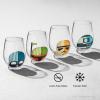 imageJoyJolt Stemless Wine Glasses Set of 4  19 oz Clear Glass Tumblers for Red ampamp White Wine Cocktails Dishwasher Safe Perfect for Home Bar GiftsStar Wars Helmet Hues