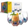 imageJoyJolt Stemless Wine Glasses Set of 4  19 oz Clear Glass Tumblers for Red ampamp White Wine Cocktails Dishwasher Safe Perfect for Home Bar GiftsStitch