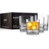 imageJoyJolt Swish Crystal Whiskey Glasses Set of 4 Basketball  10oz Old Fashioned Rocks Glass for Scotch Bourbon Liquor or Short Cocktails