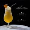 imageJoyJolt Terran Pina Colada Glasses  Premium Hurricane Cocktail Glasses Made in Europe  21Ounce l Crystal Drinking Set  Set of 4 Hurricane Glasses Cocktail Set ideal for Refreshing Cocktails