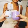 imageJoyJolt TriInsulated Wine Tumbler with Lid Pack 12 oz Tumbler Slider and Straw Lids Vacuum Double Walled Stainless Steel Stemless Wine Glass Copper Lined for Very Cold Drinks Travel and CampingDove Grey