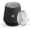 imageJoyJolt TriInsulated Wine Tumbler with Lid Pack 12 oz Tumbler Slider and Straw Lids Vacuum Double Walled Stainless Steel Stemless Wine Glass Copper Lined for Very Cold Drinks Travel and CampingMatte Black