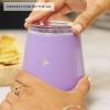 imageJoyJolt TriInsulated Wine Tumbler with Lid Pack 12 oz Tumbler Slider and Straw Lids Vacuum Double Walled Stainless Steel Stemless Wine Glass Copper Lined for Very Cold Drinks Travel and CampingDove Grey