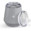 imageJoyJolt TriInsulated Wine Tumbler with Lid Pack 12 oz Tumbler Slider and Straw Lids Vacuum Double Walled Stainless Steel Stemless Wine Glass Copper Lined for Very Cold Drinks Travel and CampingDove Grey