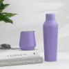imageJoyJolt TriInsulated Wine Tumbler with Lid Pack 12 oz Tumbler Slider and Straw Lids Vacuum Double Walled Stainless Steel Stemless Wine Glass Copper Lined for Very Cold Drinks Travel and CampingLilac Purple