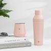 imageJoyJolt Triple Insulated CocktailProtein Shaker Bottle 20oz Shaker Cup with Alcohol Measure Lid and Jigger Cap 12hr Ice Cold Bottle for Protein Mixes Shake or Smoothie Metal MixerBlush Pink