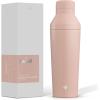 imageJoyJolt Triple Insulated CocktailProtein Shaker Bottle 20oz Shaker Cup with Alcohol Measure Lid and Jigger Cap 12hr Ice Cold Bottle for Protein Mixes Shake or Smoothie Metal MixerBlush Pink