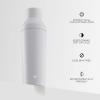 imageJoyJolt Triple Insulated CocktailProtein Shaker Bottle 20oz Shaker Cup with Alcohol Measure Lid and Jigger Cap 12hr Ice Cold Bottle for Protein Mixes Shake or Smoothie Metal MixerMatte White