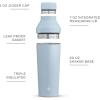 imageJoyJolt Triple Insulated CocktailProtein Shaker Bottle 20oz Shaker Cup with Alcohol Measure Lid and Jigger Cap 12hr Ice Cold Bottle for Protein Mixes Shake or Smoothie Metal MixerCloud Blue