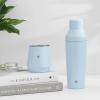 imageJoyJolt Triple Insulated CocktailProtein Shaker Bottle 20oz Shaker Cup with Alcohol Measure Lid and Jigger Cap 12hr Ice Cold Bottle for Protein Mixes Shake or Smoothie Metal MixerCloud Blue