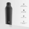 imageJoyJolt Triple Insulated CocktailProtein Shaker Bottle 20oz Shaker Cup with Alcohol Measure Lid and Jigger Cap 12hr Ice Cold Bottle for Protein Mixes Shake or Smoothie Metal MixerMatte Black