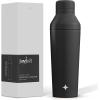 imageJoyJolt Triple Insulated CocktailProtein Shaker Bottle 20oz Shaker Cup with Alcohol Measure Lid and Jigger Cap 12hr Ice Cold Bottle for Protein Mixes Shake or Smoothie Metal MixerMatte Black