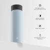 imageJoyJolt Triple Insulated Water Bottle with Straw Lid AND Flip Lid 32oz Large Water Bottle 12 Hour HotCold Vacuum Insulated Stainless Steel Bottle BPAFree Leakproof Water Bottles  Thermos BottleCloud Blue
